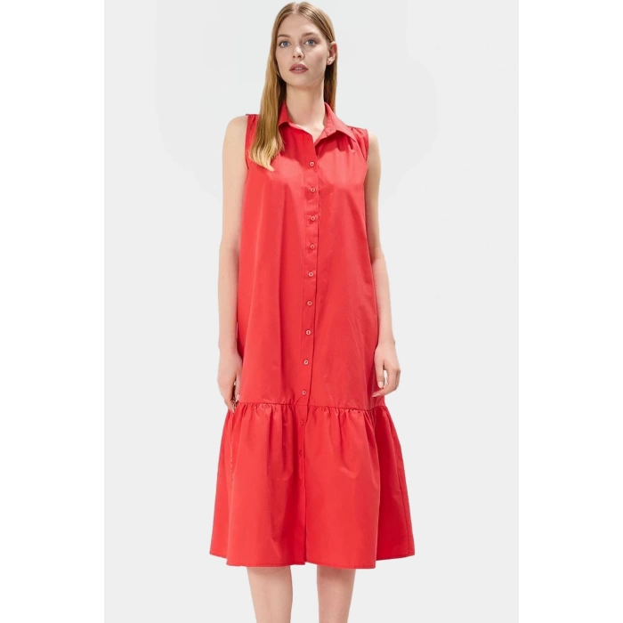 Cool & Comfort Terrycotton Gömlek Elbise Dokuma Kumaş Midi Boy Trend Tasarım Dayanıklı Malzeme