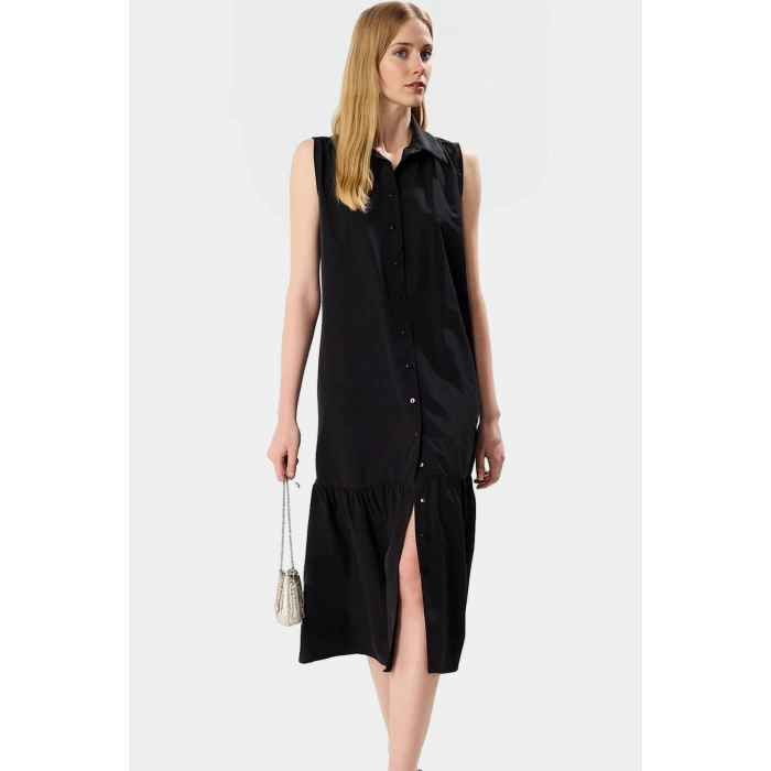 Cool & Comfort Terrycotton Gömlek Elbise Dokuma Kumaş Midi Boy Trend Tasarım Dayanıklı Malzeme