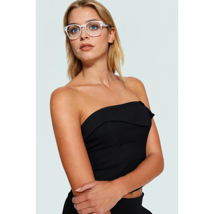 Crop Bluz İnce Askılı Kare Yaka Dokuma Polyester Yazlık Kaliteli İşçilik Trend Tasarım