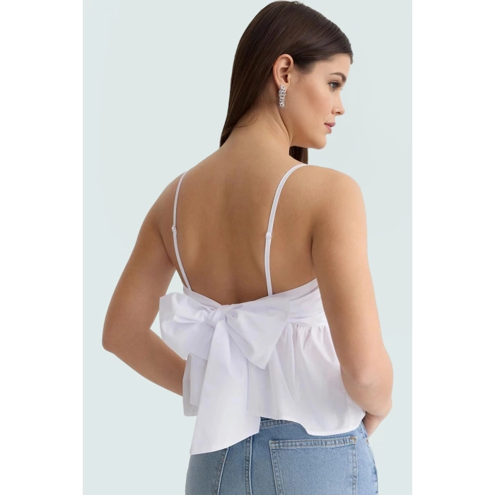 Dacron Kumaş Kolsuz Crop Bluz Yaz Mevsimi İçin Şık Tasarım Rahat Kullanım Ve