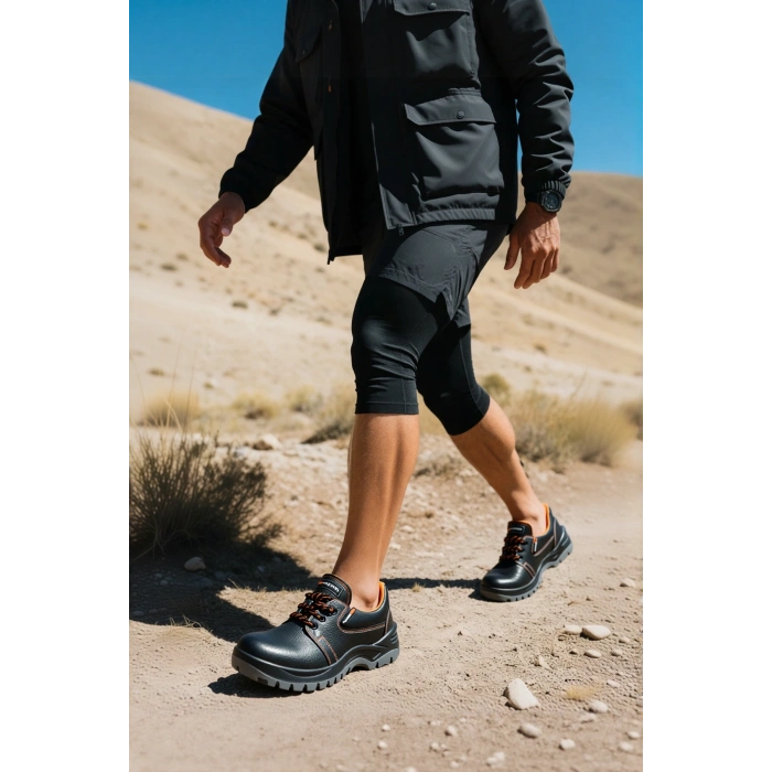 Deri Erkek İş Güvenliği Ayakkabısı Rolax 106 Mekap Cilt Suya Çelik Burunlu