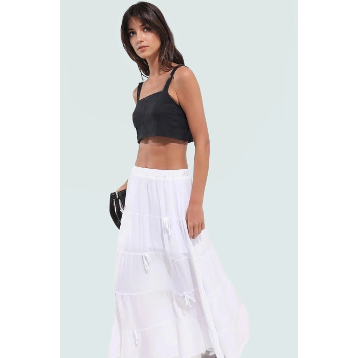 Dokuma Crop Bluz Regular Kalıp Günlük Stil Rahat Tasarım Mükemmel Uyum