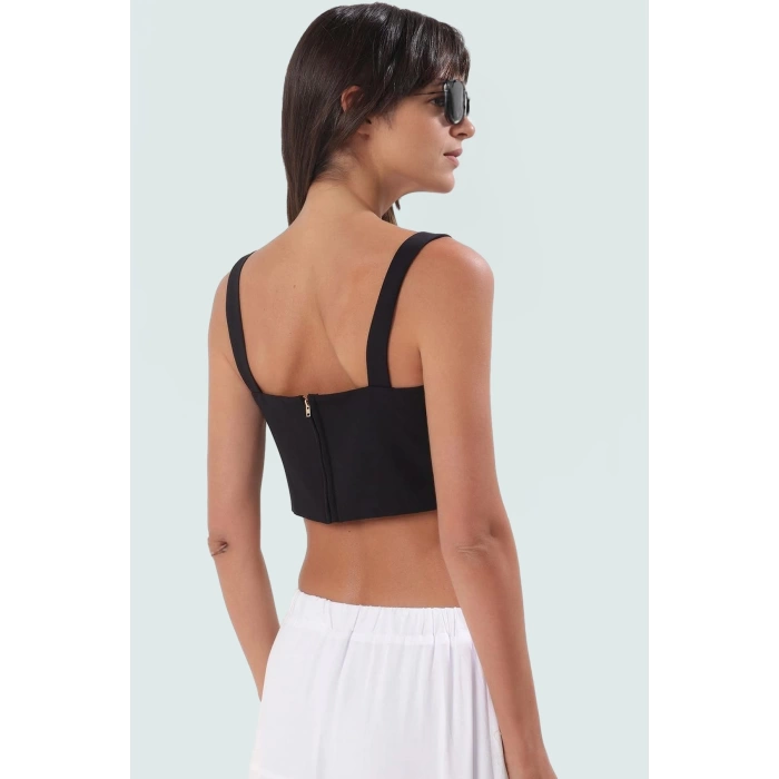 Dokuma Crop Bluz Regular Kalıp Günlük Stil Rahat Tasarım Mükemmel Uyum