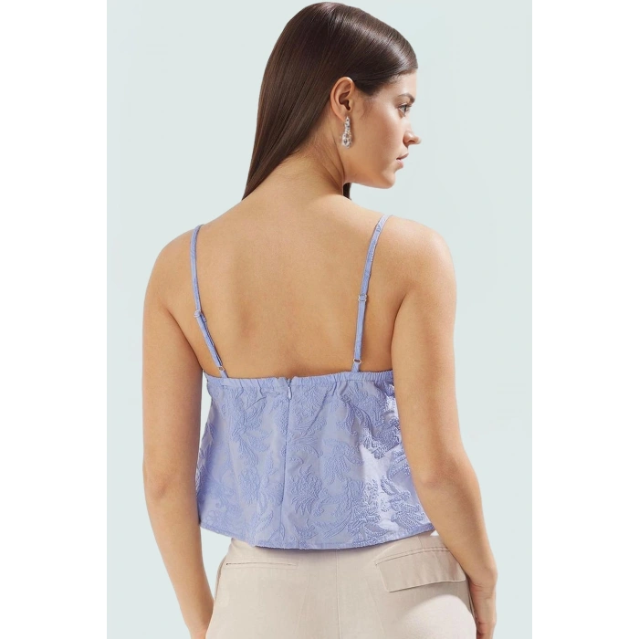 Dokuma Poplin Bluz V Yaka Peplum Kolsuz Yazlık Kaliteli İşçilik Rahat Kullanım Uzun Ömürlü