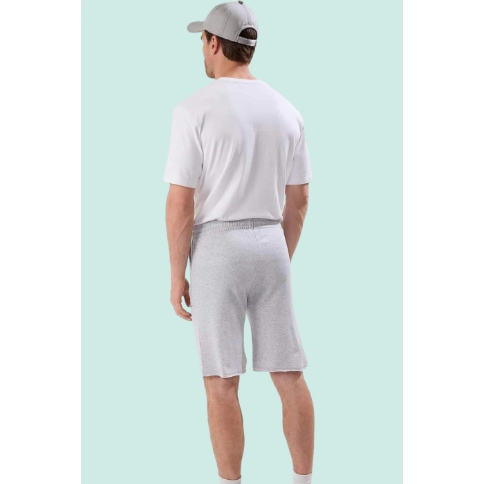 Erkek 2 İplik Rejenere Kumaş Straight Siluet Kısa Boy Şort; Günlük Ve Spor İçin Mükemmel Hafta Sonu