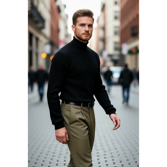 Erkek Balıkçı Yaka Triko Kazak Regular Kalıbı İle Günlük Ve Smart Kombinler İçin İdeal Bir Parça