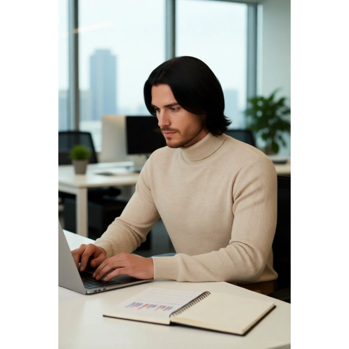 Erkek Balıkçı Yaka Triko Kazak Regular Kalıbı İle Günlük Ve Smart Kombinler İçin İdeal Bir Parça