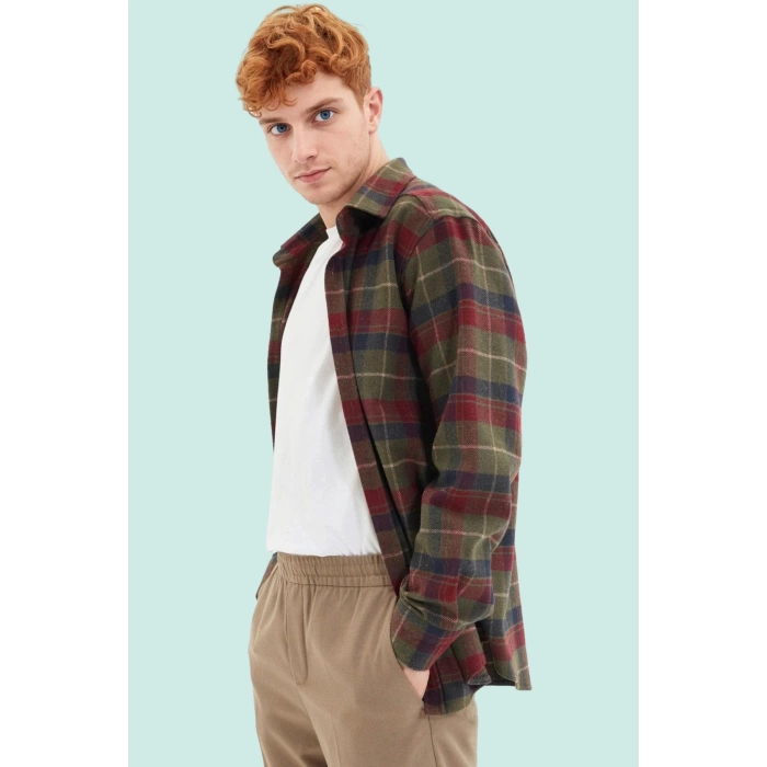 Erkek Basic Flanel Gömlek Ekose Desen Regular Fit Kışlık Sıcaklık Yaz Aylarının Vazgeçilmezi