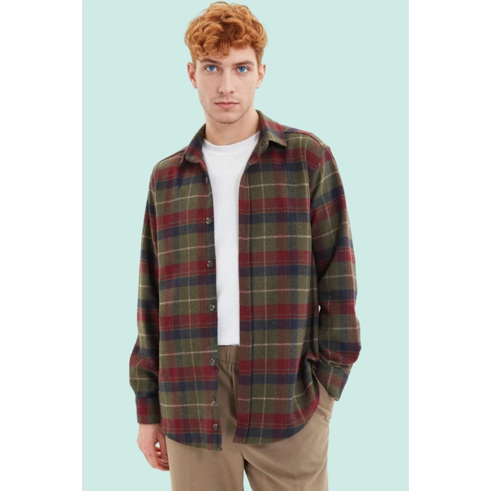 Erkek Basic Flanel Gömlek Ekose Desen Regular Fit Kışlık Sıcaklık Yaz Aylarının Vazgeçilmezi