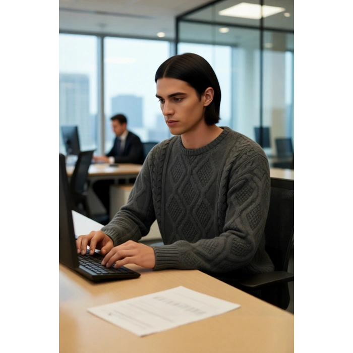 Erkek Basic Oversize Kalın Saç Örgülü Bisiklet Yaka Kazak Rahat Ve Stil Sahibi Kombinler Kaliteli