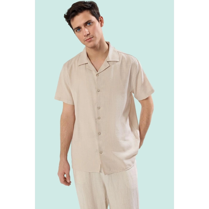 Erkek Basic Relaxed Fit Kısa Kollu Gömlek Pamuklu Günlük Kullanım Yaz Aylarının Vazgeçilmezi