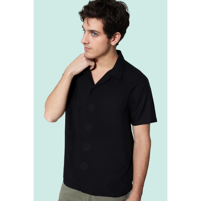 Erkek Basic Relaxed Fit Kısa Kollu Gömlek Pamuklu Günlük Kullanım Yaz Aylarının Vazgeçilmezi