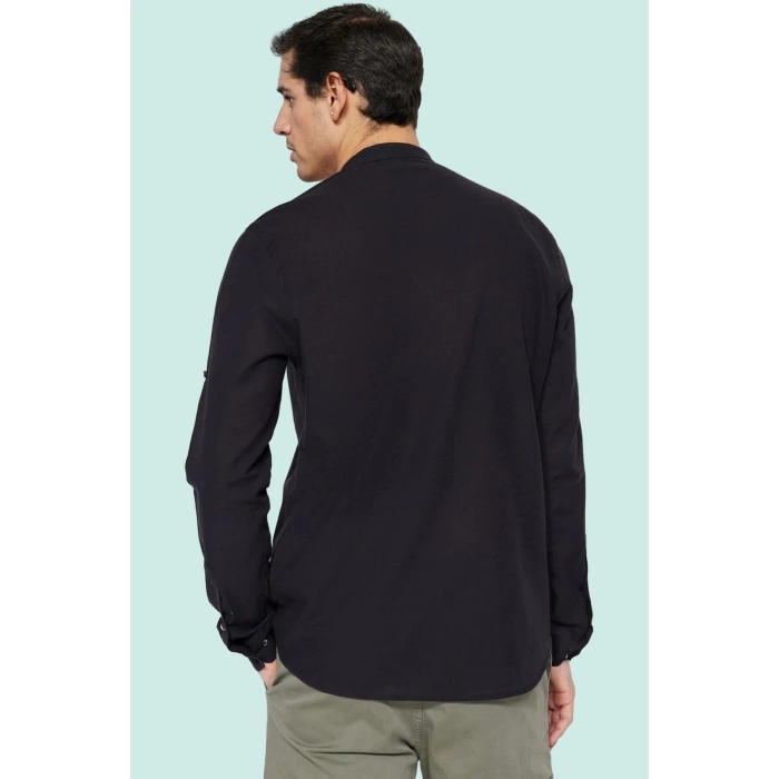 Erkek Basic Slim Fit Hakim Yaka Pamuklu Günlük Gömlek Hafta Sonu Yaz Aylarının Vazgeçilmezi