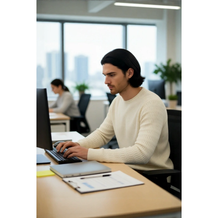 Erkek Bisiklet Yaka Fitted Dokulu Triko Kazak Kış Günleri İçin Konforlu Ve Modern Şıklık Sunar