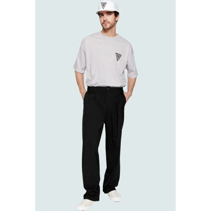 Erkek Bol Paça Wide Leg Pantolon Günlük Kullanım İçin Rahat Hafta Sonu Yaz Aylarının Vazgeçilmezi