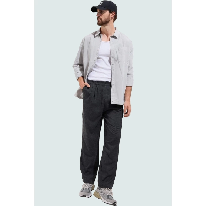 Erkek Bol Paça Wide Leg Pantolon Günlük Kullanım İçin Rahat Hafta Sonu Yaz Aylarının Vazgeçilmezi