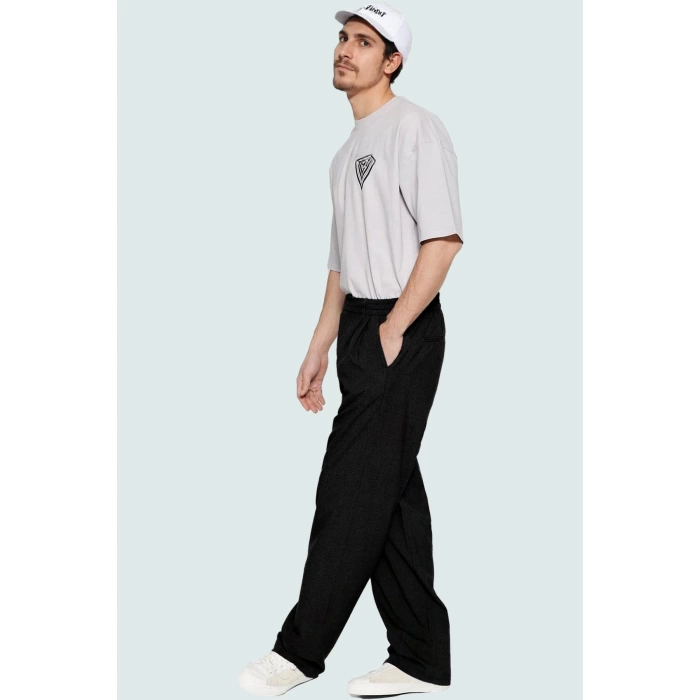 Erkek Bol Paça Wide Leg Pantolon Günlük Kullanım İçin Rahat Hafta Sonu Yaz Aylarının Vazgeçilmezi