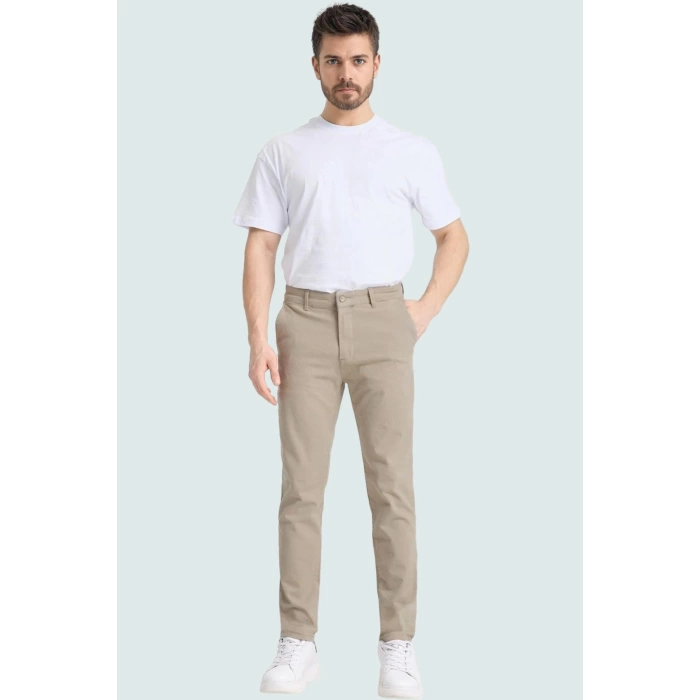 Erkek Casual Chino Pantolon Boru Paça Cigarette Kalıp Pamuk Günlük Kullanım Modern Tasarım