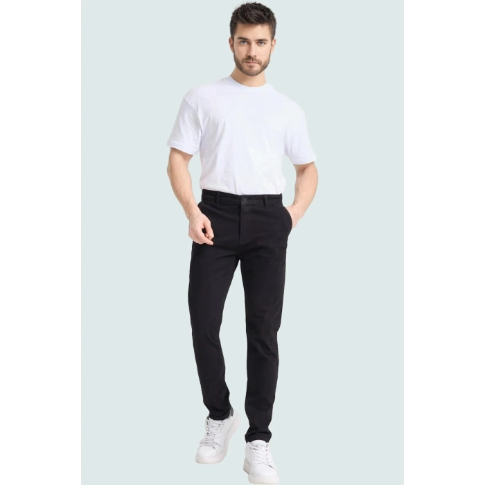 Erkek Casual Chino Pantolon Boru Paça Cigarette Kalıp Pamuk Günlük Kullanım Modern Tasarım