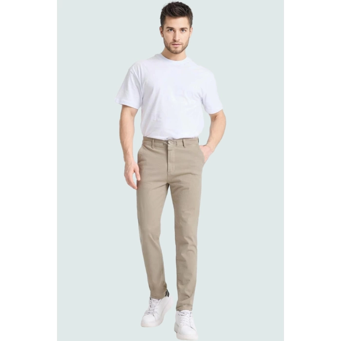 Erkek Casual Chino Pantolon Boru Paça Cigarette Kalıp Pamuk Günlük Kullanım Modern Tasarım
