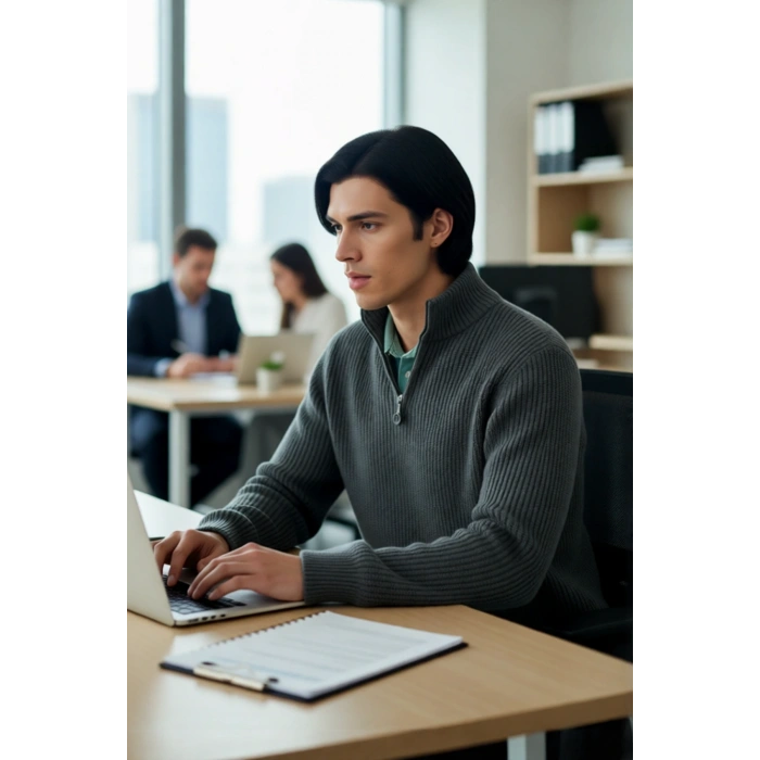 Erkek Casual Regular Kesim Uzun Kollu Triko Kazak Soğuk Günler İçin Konforlu ve Şık Bir Tarz.