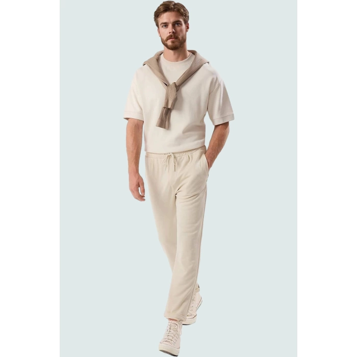 Erkek Casual Straight Pantolon Pamuk Renk Boru Paça Rahat Günlük Kullanım Kaliteli Malzeme