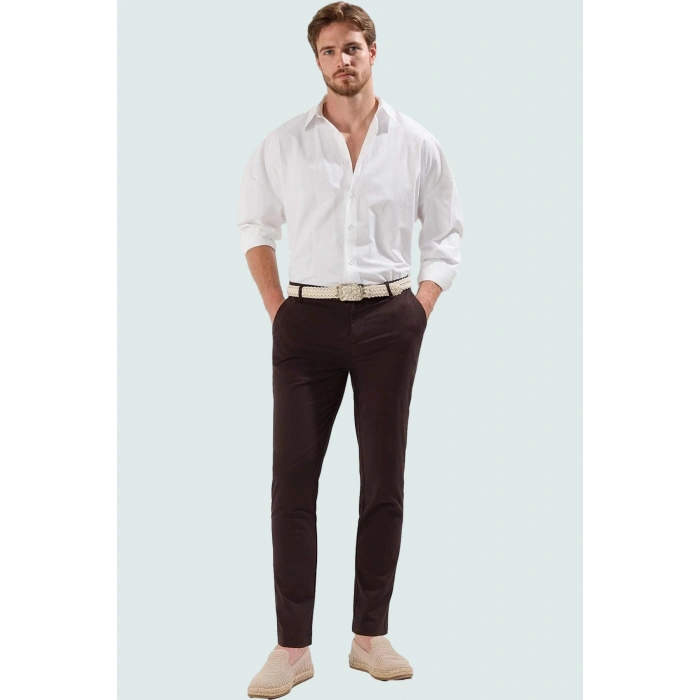 Erkek Chino Pantolon Boru Paça Slim Fit İtalyan Kesim Günlük Ve İş Hayatı Kaliteli Malzeme