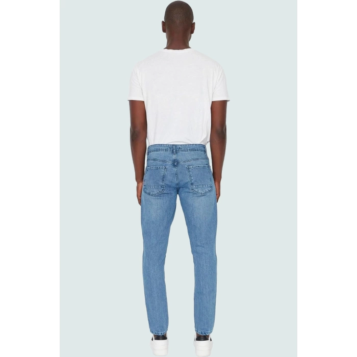 Erkek Dar Paça Denim Kot Pantolon Comfort Dokuma Slim Fit Günlük Kullanım Kaliteli Malzeme