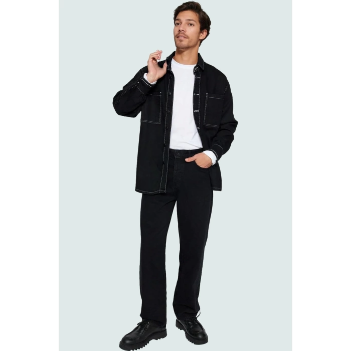 Erkek Denim Kot Pantolon Baggy Fit Geniş Paça Pamuk 5 Cep Regular Boy Günlük Şıklık Hafta Sonu