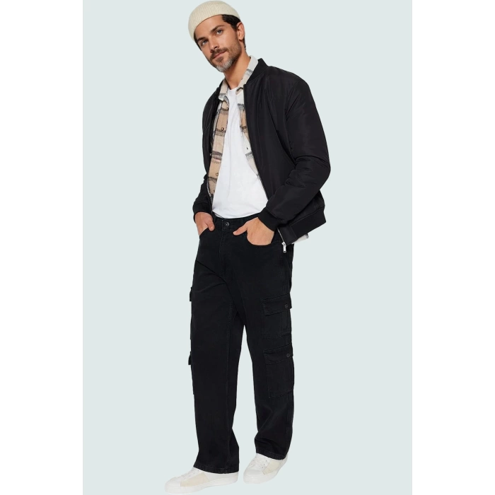 Erkek Denim Pantolon Pamuk Regular Boy Geniş Paça Fermuarlı Günlük Kullanım Modern Tasarım