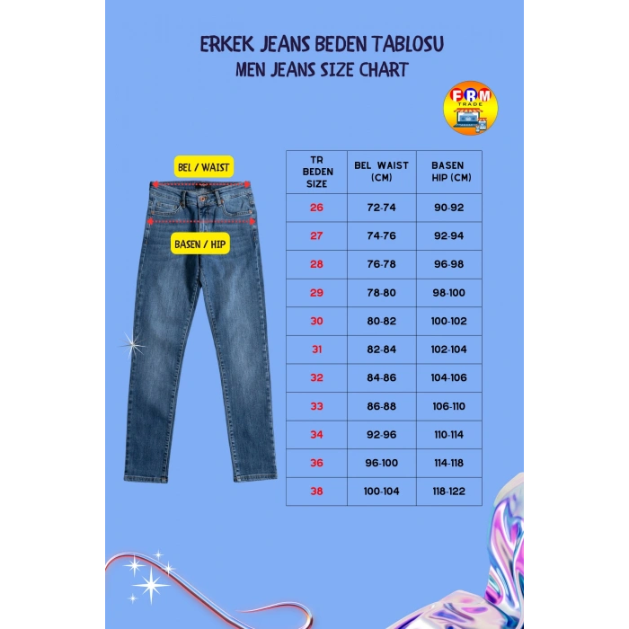 Erkek Denim Pantolon Pamuk Regular Boy Geniş Paça Fermuarlı Günlük Kullanım Modern Tasarım