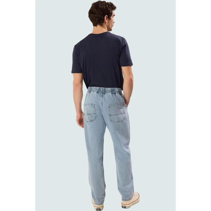 Erkek Denim Pantolon Regular Fit Bol Paça Pamuk Günlük Stil Hafta Sonu Yaz Aylarının Vazgeçilmezi