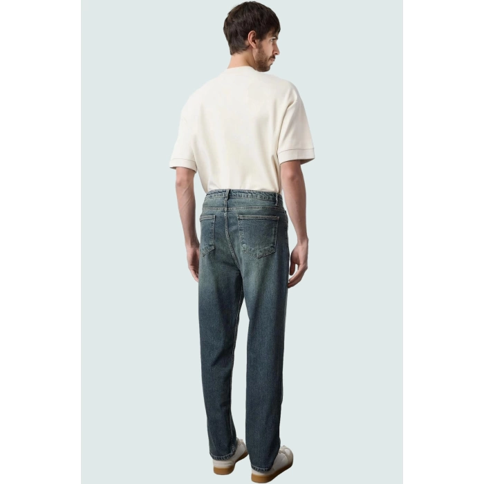Erkek Denim Straight Fit Bol Kot Pantolon Pamuk Rahat Günlük Stil Yaz Aylarının Vazgeçilmezi