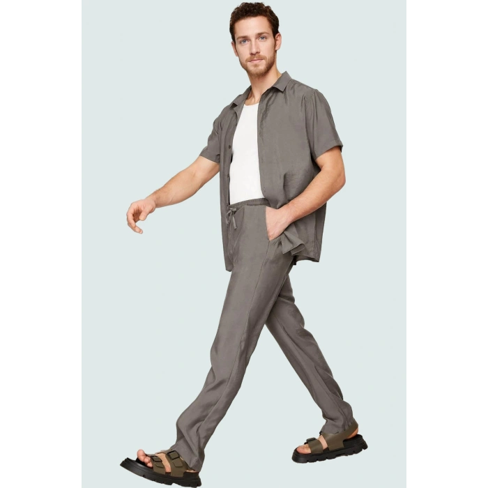 Erkek Dokuma Pantolon Normal Bel Regular Fit Rahat Günlük Kullanım İçin Yaz Aylarının Vazgeçilmezi