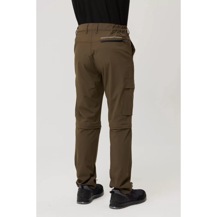 Erkek Düz Kaki Rüzgar Geçirmez Trekking Pantolonu Erciyes Outdoor Pantolon Dönüştürülebilir