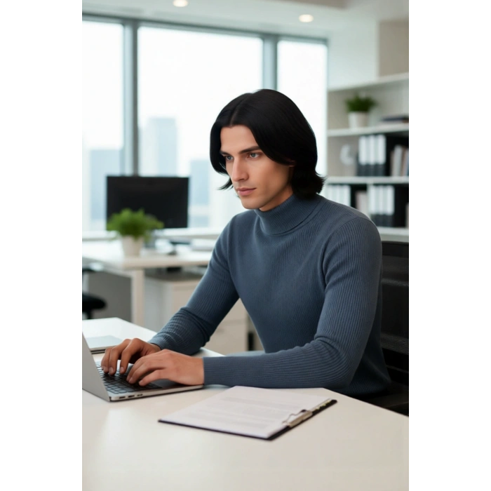 Erkek Fitted Balıkçı Yaka Fitilli Triko Kazak Kış Günleri İçin İdeal Şıklığı ve Konforu Sunar