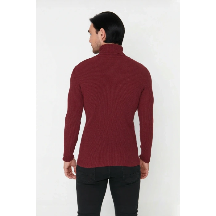 Erkek Fitted Balıkçı Yaka Fitilli Uzun Kollu Kazak Günlük Şıklığı ve Kış Konforunu Birleştirir