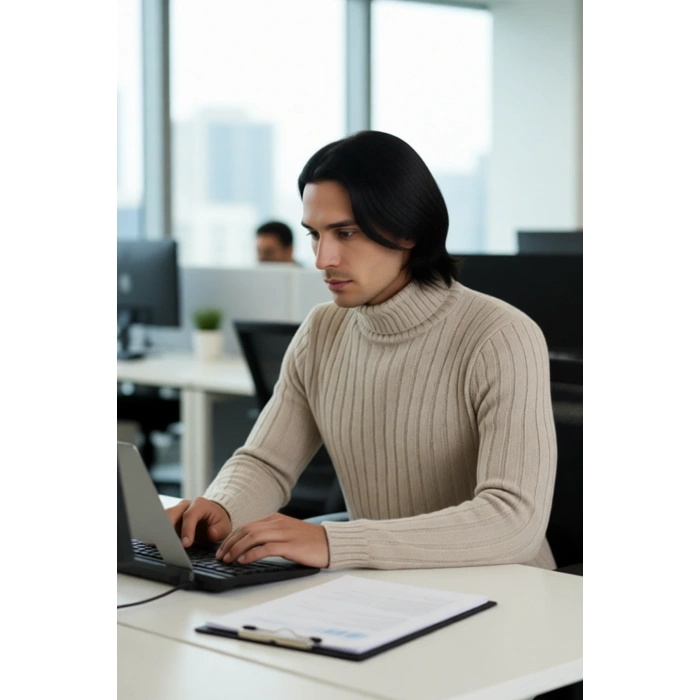 Erkek Fitted Balıkçı Yaka Uzun Kollu Triko Kazak Kışlık Günlük Şık Kombinler İçin İdeal Seçim