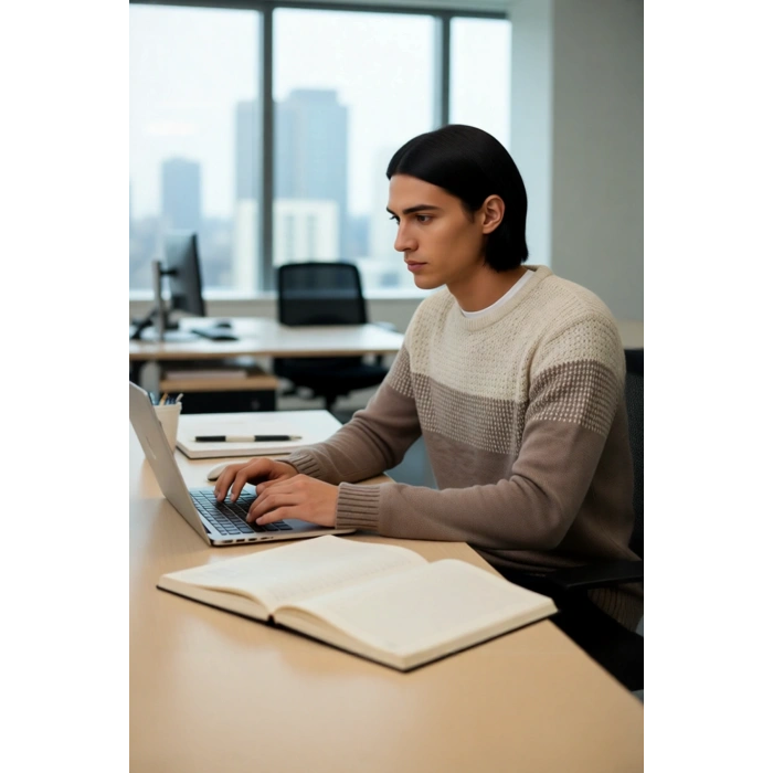Erkek Fitted Bisiklet Yaka Uzun Kollu Renk Bloklu Akrilik Triko Kazak Günlük Şıklık İçin İdeal