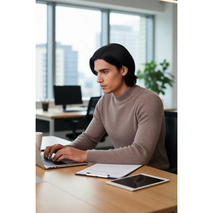 Erkek Fitted Dar Kalıp Dik Yaka Uzun Kol Fitilli Triko Kazak Kış Günleri İçin Şık ve Rahat Seçim