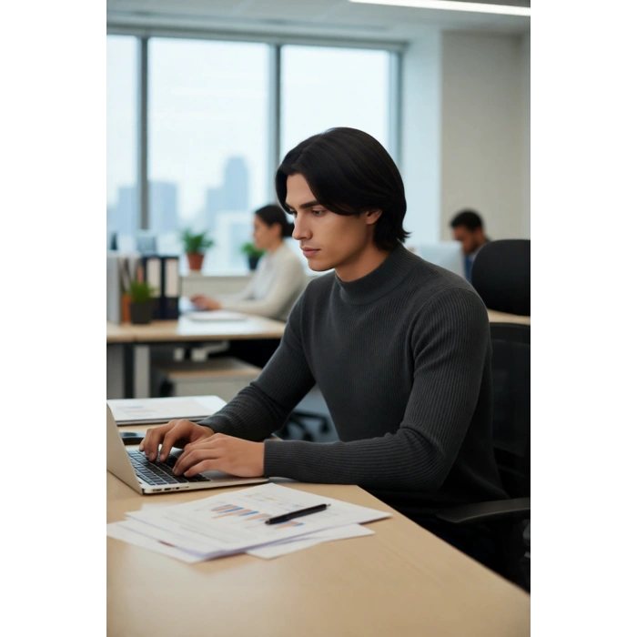 Erkek Fitted Dik Yaka Uzun Kol Triko Kazak Günlük Şıklık ve Konfor İçin İdeal Seçim Kaliteli