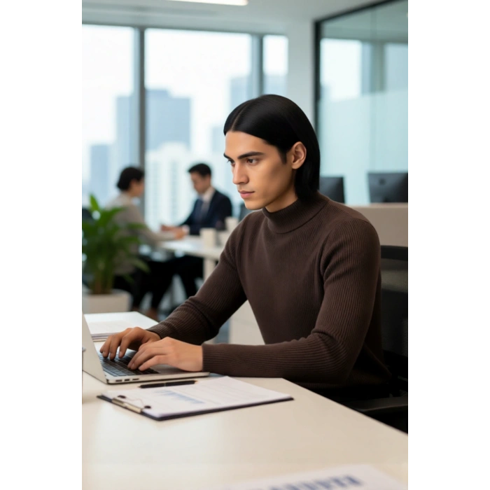 Erkek Fitted Dik Yaka Uzun Kol Triko Kazak Günlük Şıklık ve Konfor İçin İdeal Seçim Kaliteli