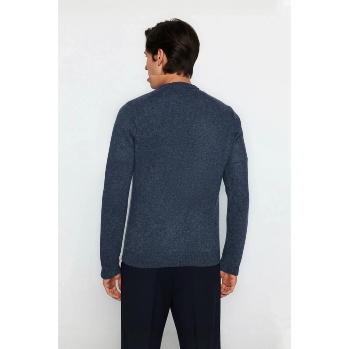 Erkek Fitted Kalıp Dokulu Bisiklet Yaka Reglan Kol Triko Kazak Soğuk Kış Günleri İçin İdeal Seçim