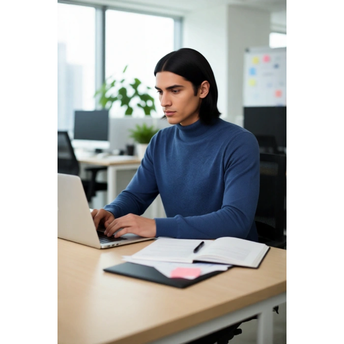 Erkek Fitted Kalıp Yarım Balıkçı Yaka Triko Kazak Kış Sezonu İçin Modern ve Şık Bir Seçim Kaliteli