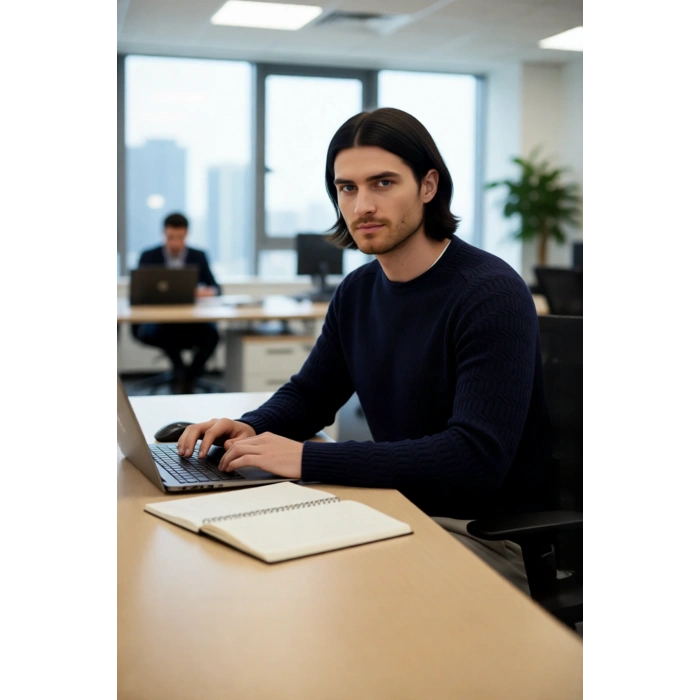 Erkek Fitted Kesim Dokulu Triko Bisiklet Yaka Uzun Kollu Basic Akrilik Kazak Kış Sezonu İçin Şık Ve