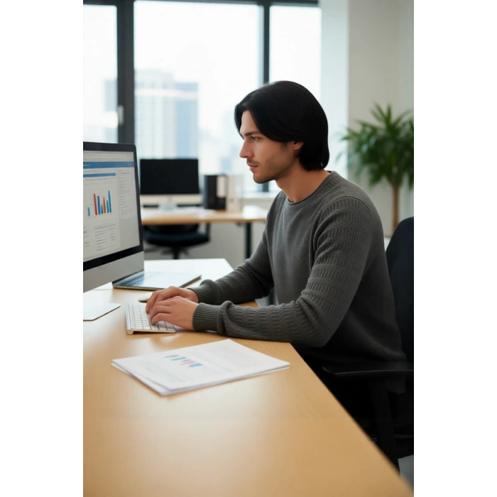 Erkek Fitted Kesim Dokulu Triko Bisiklet Yaka Uzun Kollu Basic Akrilik Kazak Kış Sezonu İçin Şık Ve