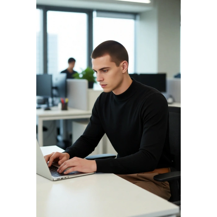 Erkek Fitted Yarım Balıkçı Yaka Triko Kazak Basic Koleksiyon Kış Stilinize Konforlu Bir Dokunuş