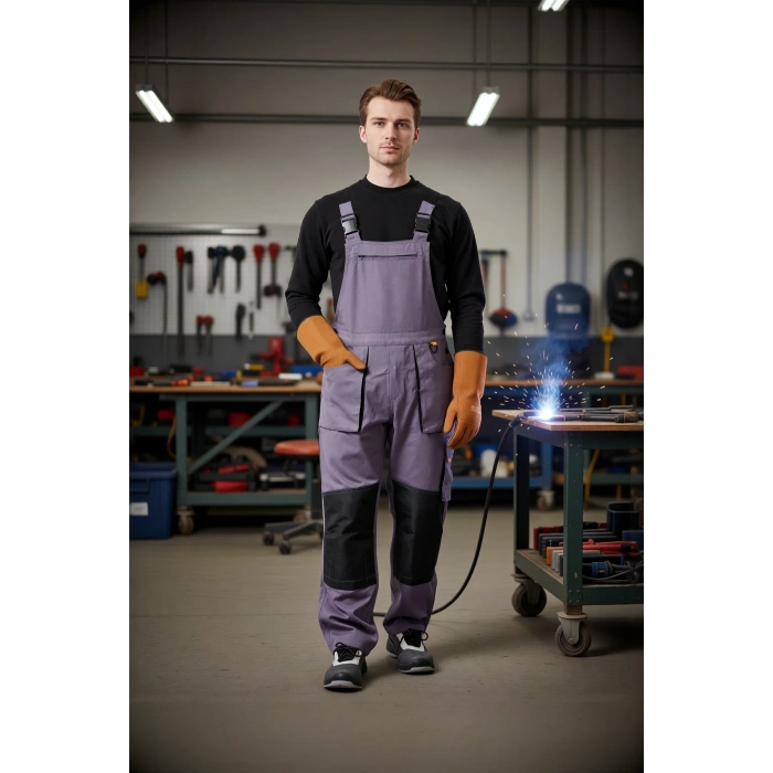 Erkek Gabardin Bahçıvan Tulum ISG Baccata İş Güvenliği Kot Salopet Denim Çok Cepli