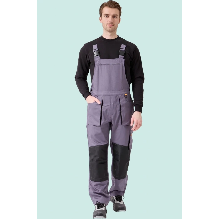 Erkek Gabardin Bahçıvan Tulum ISG Baccata İş Güvenliği Kot Salopet Denim Çok Cepli