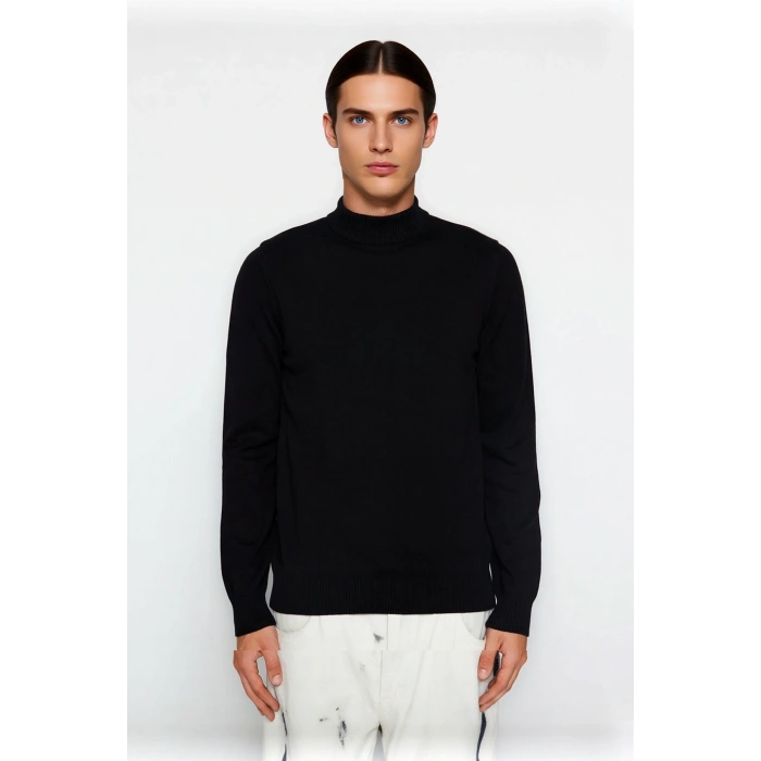 Erkek Gardırobunun Vazgeçilmezi %100 Pamuk Fitted Yarım Balıkçı Yaka Basic Kazak Konforu Kaliteli